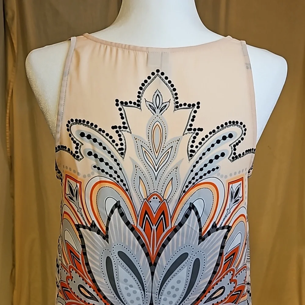 Elle Summer Chiffon Sleeveless Tunic Muted Pink - Picture 9 of 14